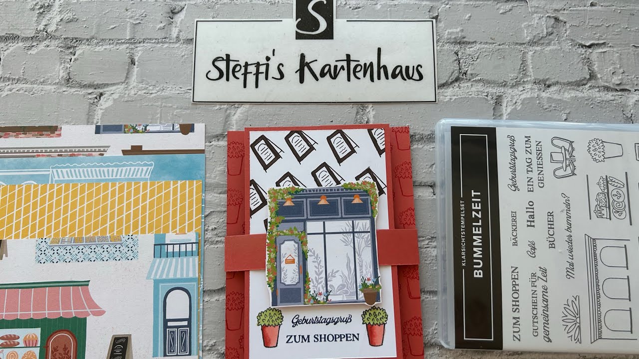 VERTICAL FREESTANDING FUNFOLDCARD ANLEITUNG GANZ EINFACH Bummelzeit Stampin up SHOPPEN & GENIESSEN