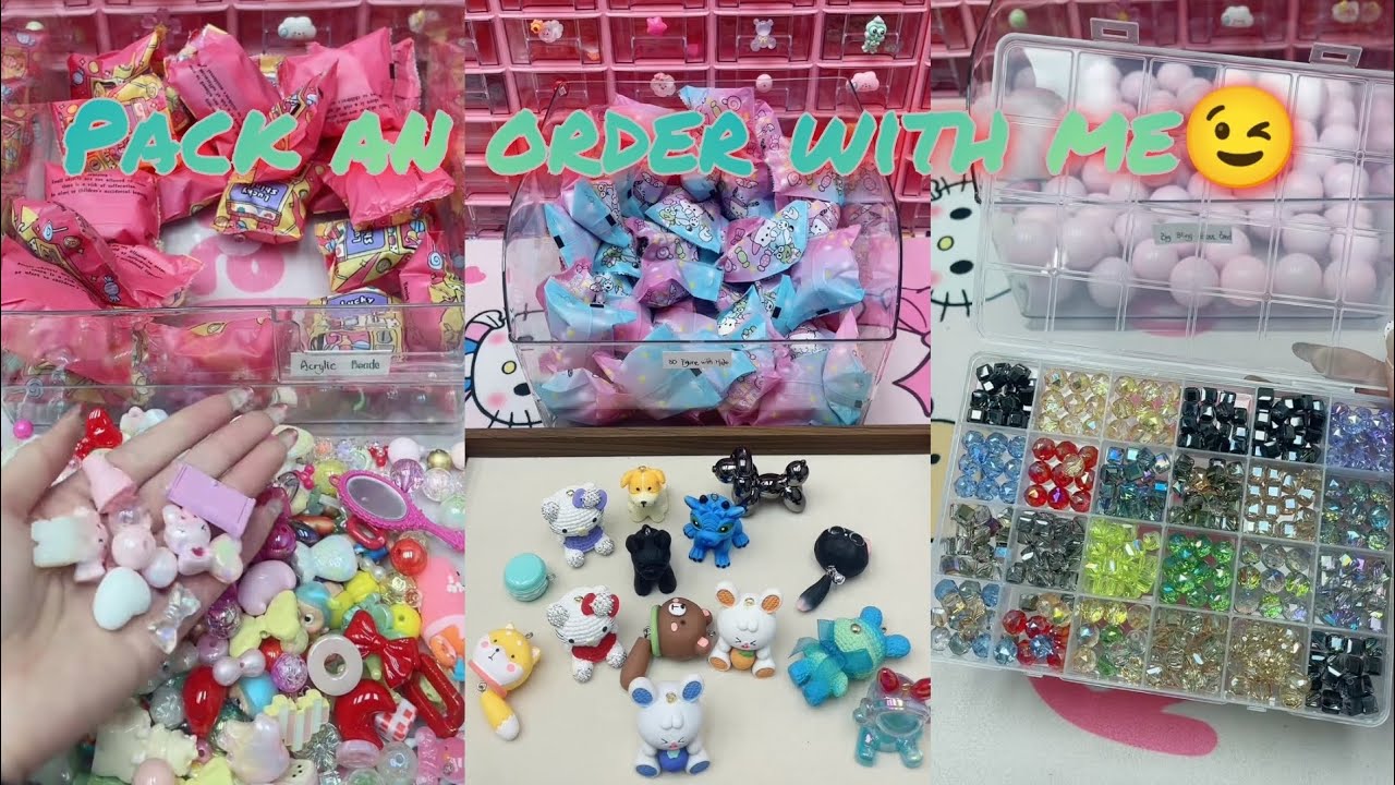 😱50 Acrylic/Bling glass beads/3D Figurr with hole😍 #luckybeads #luckygame #charmaccessories 