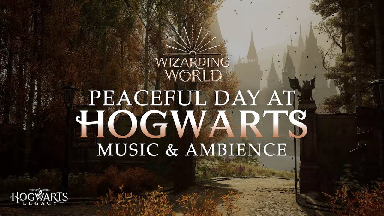 Peaceful Day at Hogwarts |  Harry Potter Music & Ambience, Full Day/Night Cycle, Hogwarts Legacy