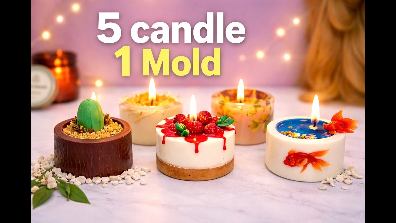 DIY Candle Making for Beginners |5 Easy Gift Candles With One Mold (part 1)