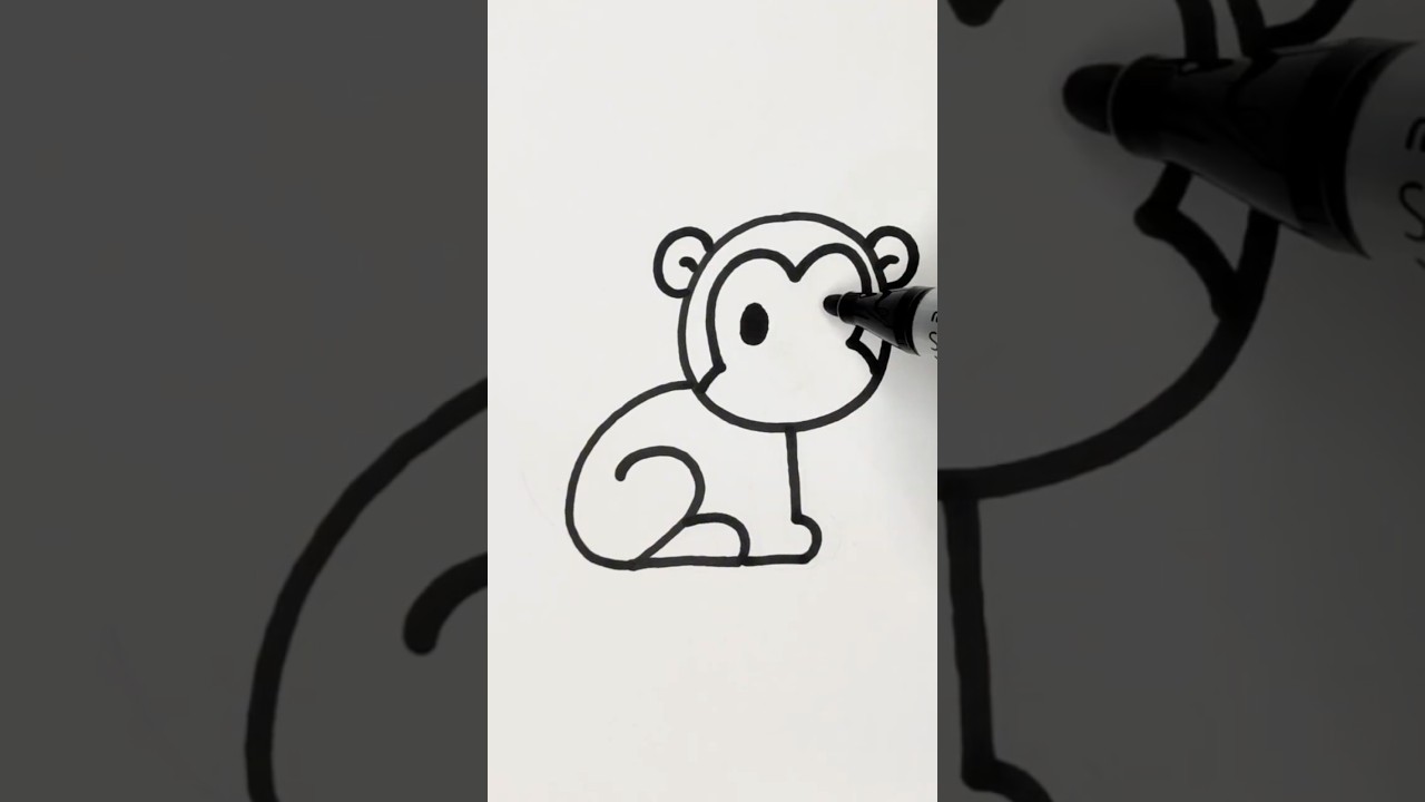 How to Draw a Monkey With Number 2 #easydrawing  #drawing