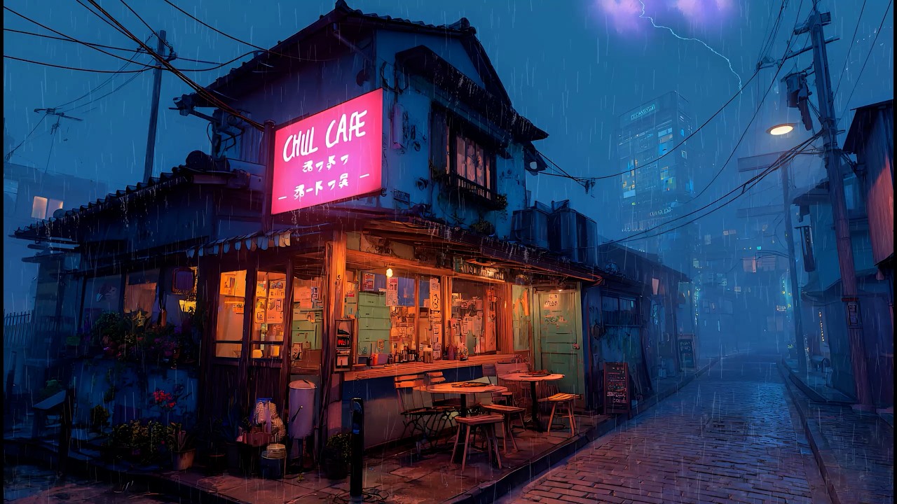 90s Rainy Midnight Lofi Chillhop ☔ Music for Studying, Deep Focus, Late-Night Work and Sleep