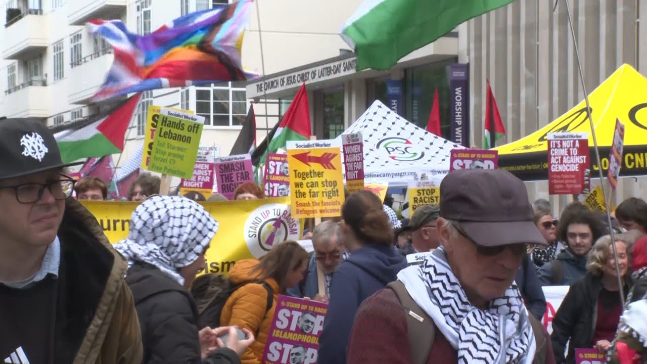 Pro-Palestinian protesters march in central London | AFP