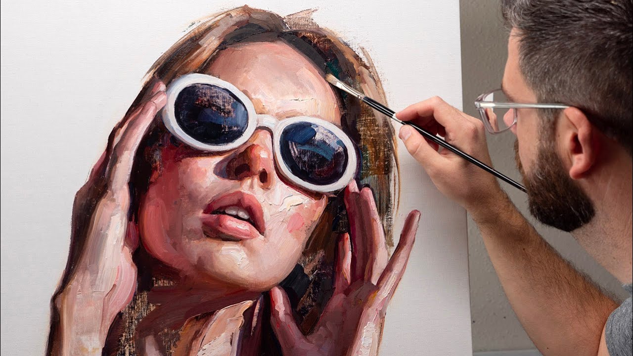 Every Brushstroke Counts - My New Minimalist Portrait Painting Technique - Full Process