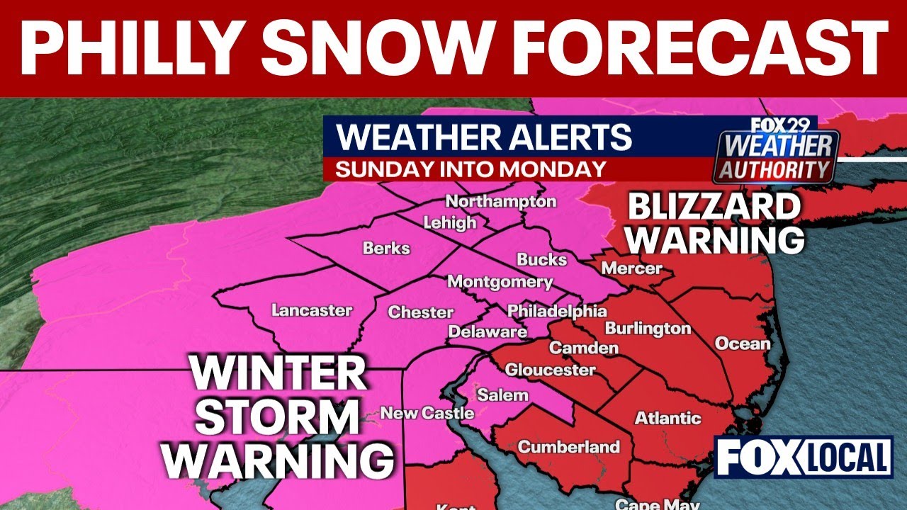 Philadelphia snow storm Sunday: 10+ inches expected