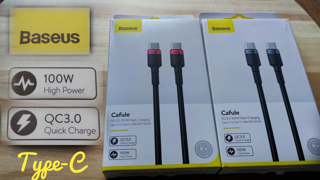 BASEUS Cafule Cable USB Type C to Type C 100W 20V 5A Red & Silver