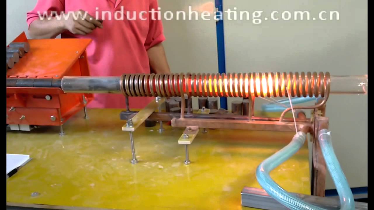 electromagnetic induction heating machine  heated 30mm diameter steel rods hot forging