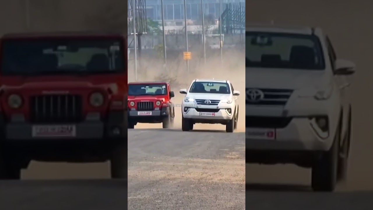 Mahindra Thar vs Toyota Fortuner DRAG RACE 🔥💀