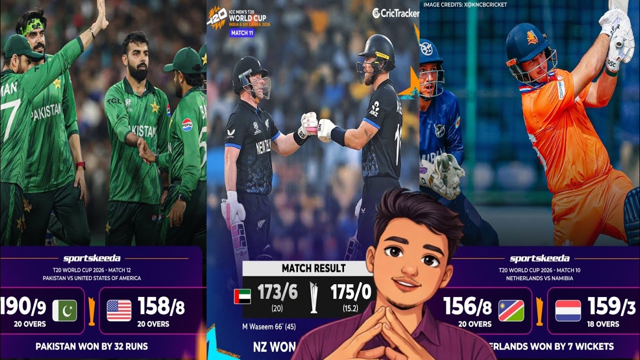 T20 World Cup day 4 🔥🏏,PAKvsUSA,NZvsUAE,NEDvsNAM...#cricket #t20worldcup #icc 