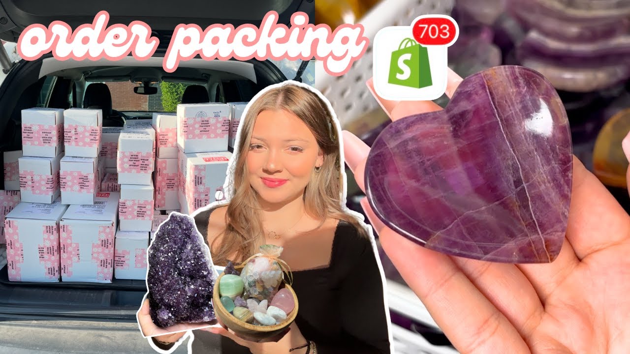 Packing Orders for my Crystal Shop - SMALL BUSINESS VLOG #6  📦