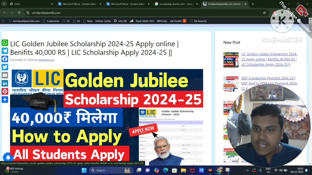 LIC Golden Jubilee scholarship 2024-25 Apply online🔥| Amount 40,000 RS Milega 🤑| All Students Apply🕺
