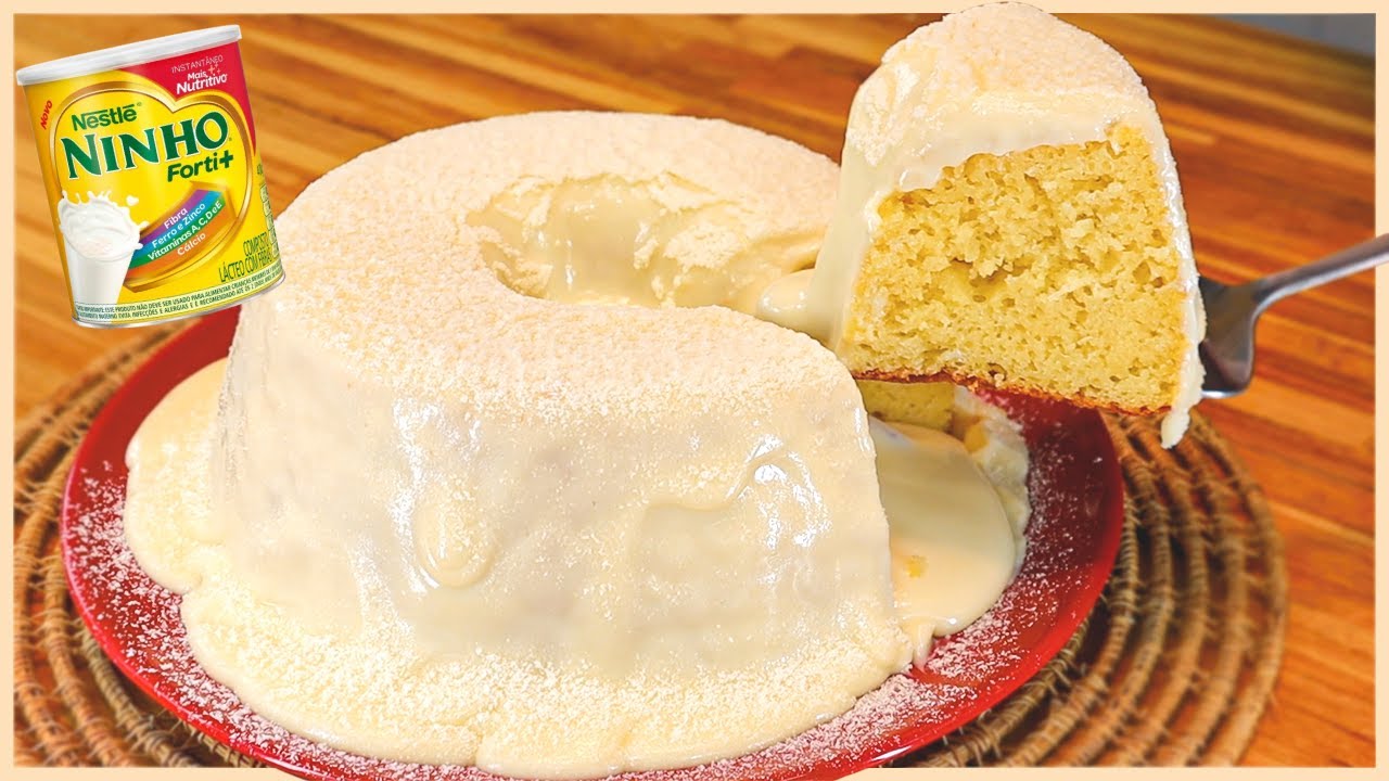 BOLO VULCÃO DE LEITE NINHO I SUPER FÁCIL I Receitas de pai