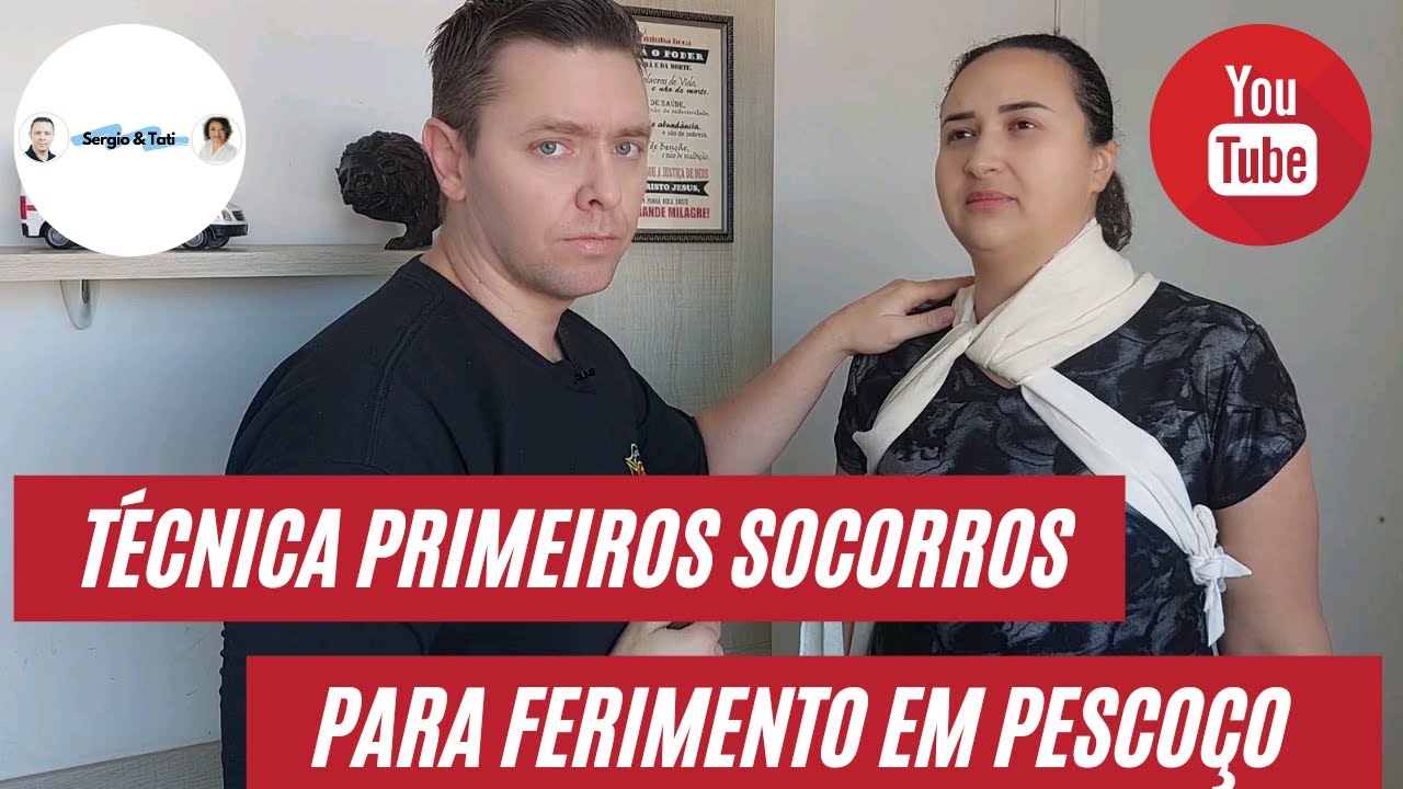 TÉCNICA CURATIVO COMPRESSIVO COM BANDAGEM TRIANGULAR EM FERIMENTO EM PESCOÇO #bombeirocivil