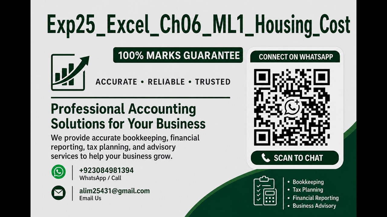 Exp25_Excel_Ch06_ML1_Housing_Cost | Excel Chapter 6 Mid-Level 1 - Housing Cost