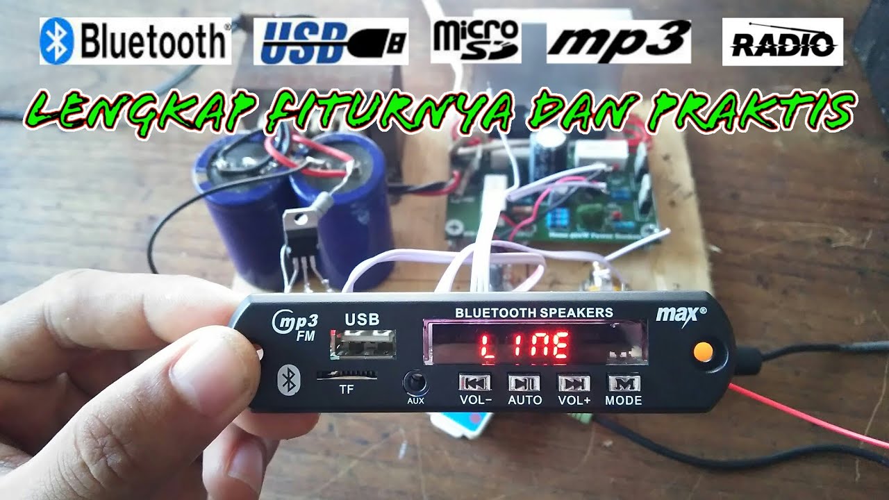 Cara Pasang modul MP3, USB, Bluetooth pada Power Amplifier. by wong deso