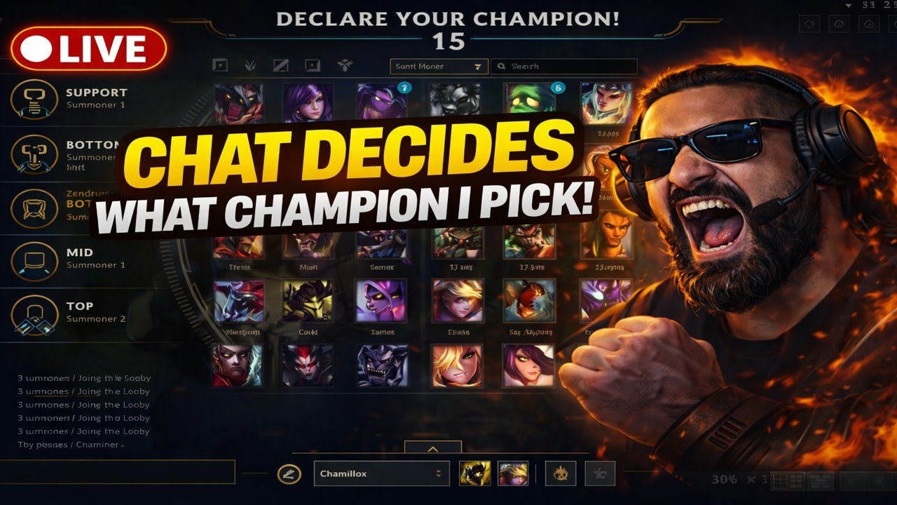 🔴 CHAT PICKS MY SUPPORT CHAMP 🤡🫏 | ONLY CRAZY / DONKEY PICKS 🔴