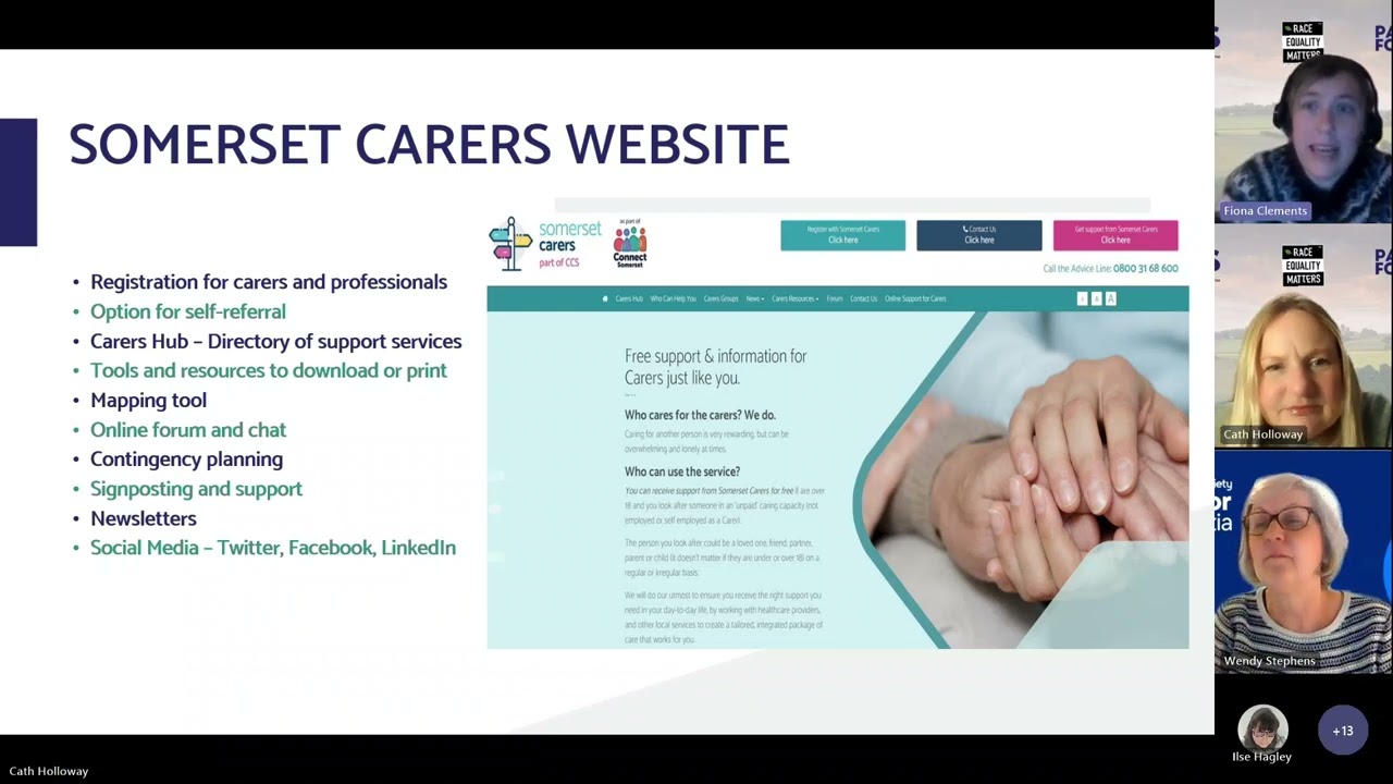 Personalised Community Support for Carers in Somerset Webinar