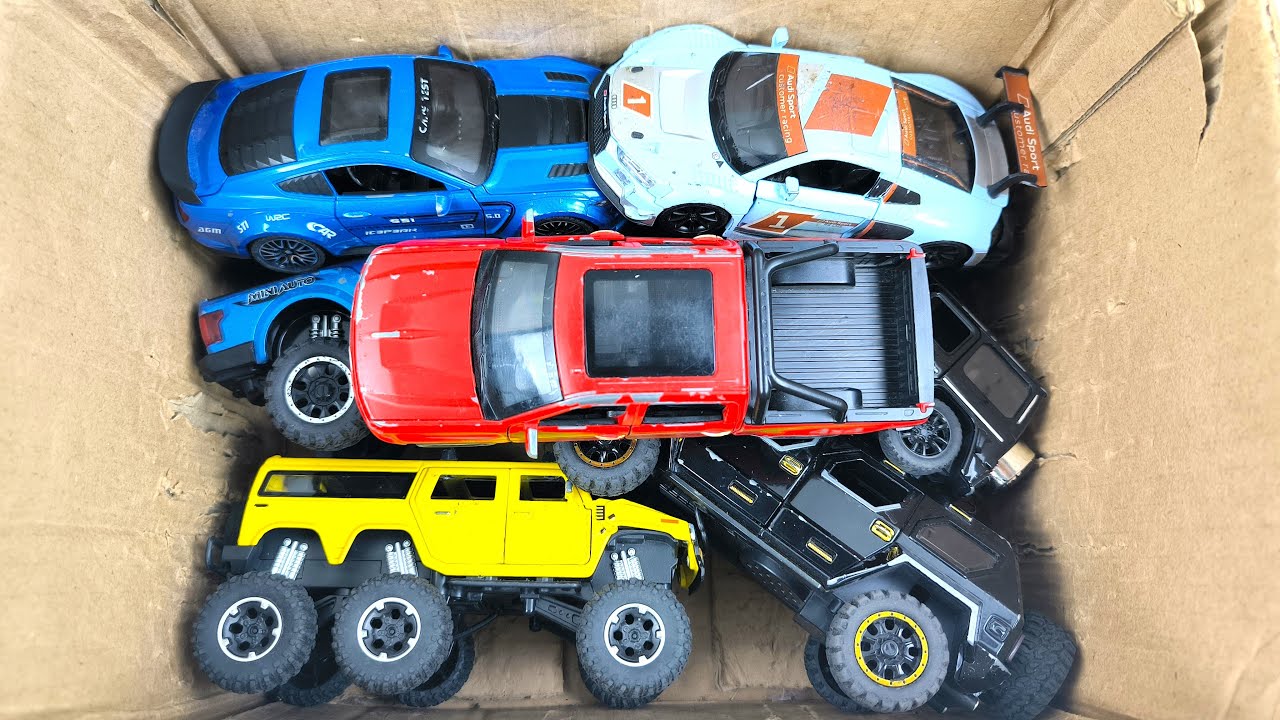 Box Full of Model Cars -Mazda Mx5, Koenigesgg Jesko, Lamborghini Scv12, Byd Yang Wang U8, Toyota Car