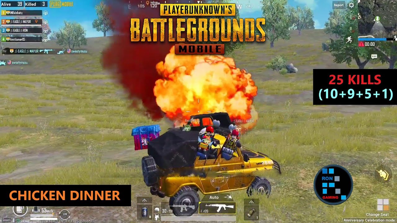 PUBG MOBILE | AMAZING "25 KILLS" WITH SQUAD CHICKEN DINNER