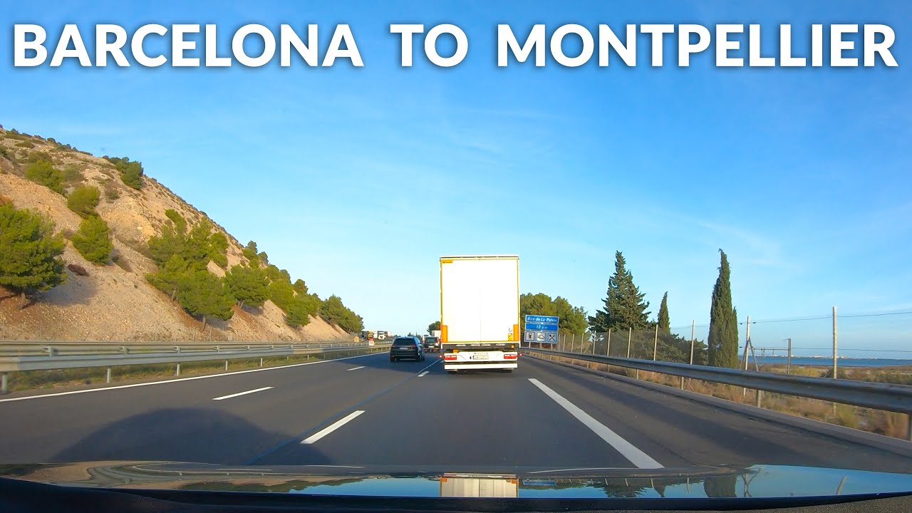 Barcelona to Montpellier - Drive Timelapse 4K