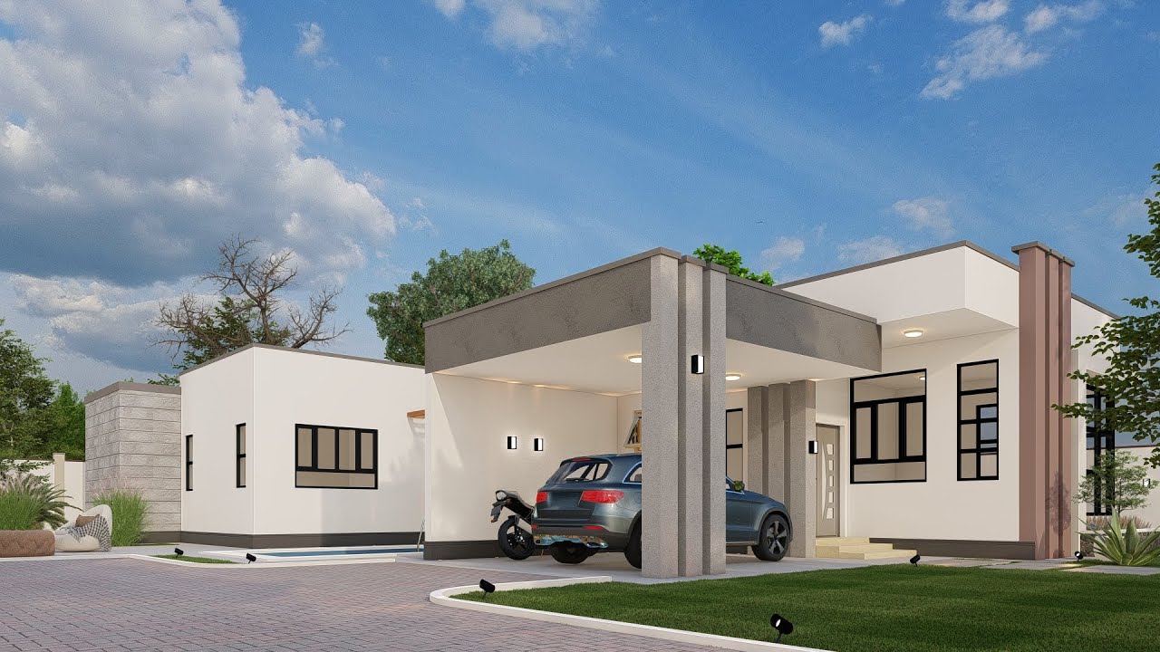 4 BEDROOM MODERN HOUSE DESIGN | FLAT ROOF | HIDDEN ROOF