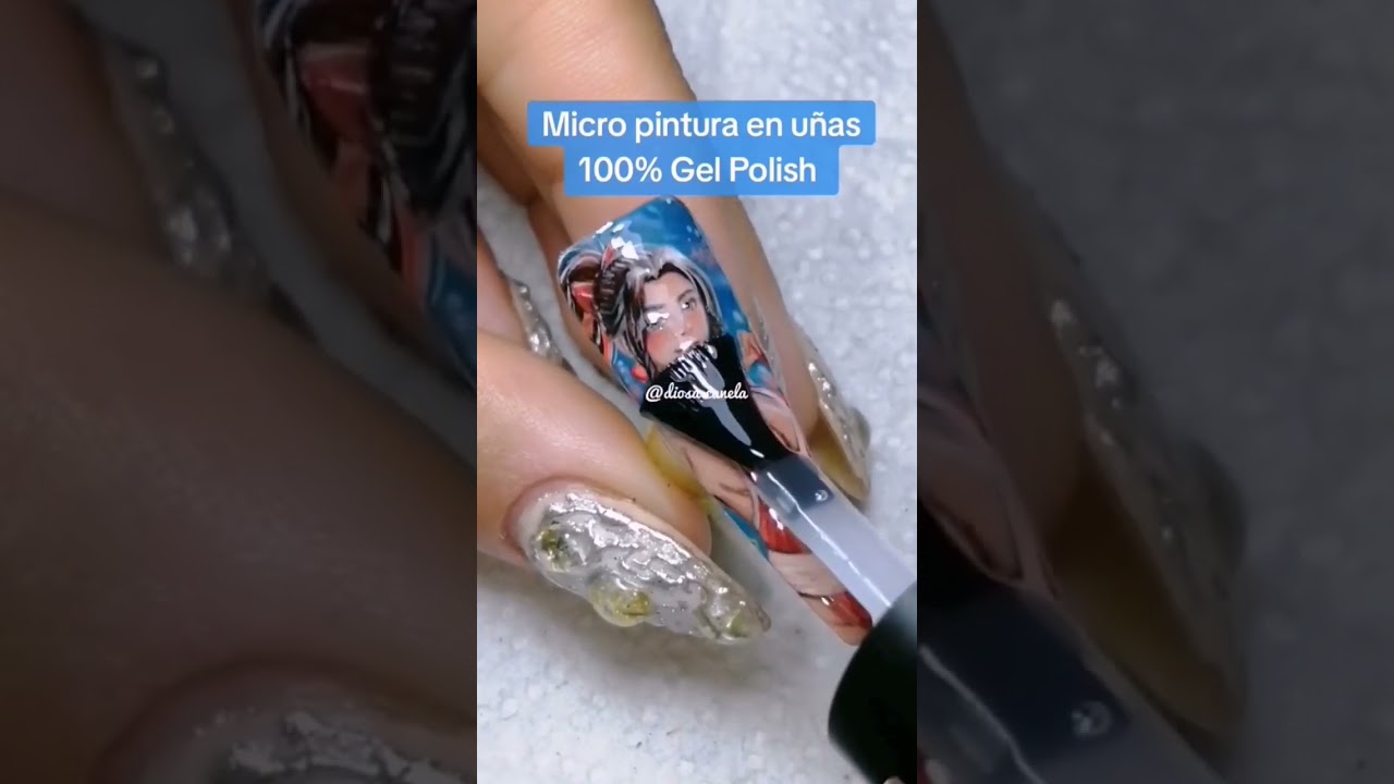 C&oacute;mo dibujar Micro pintura en u&ntilde;as✨😍❤️ #micropintura #nailart