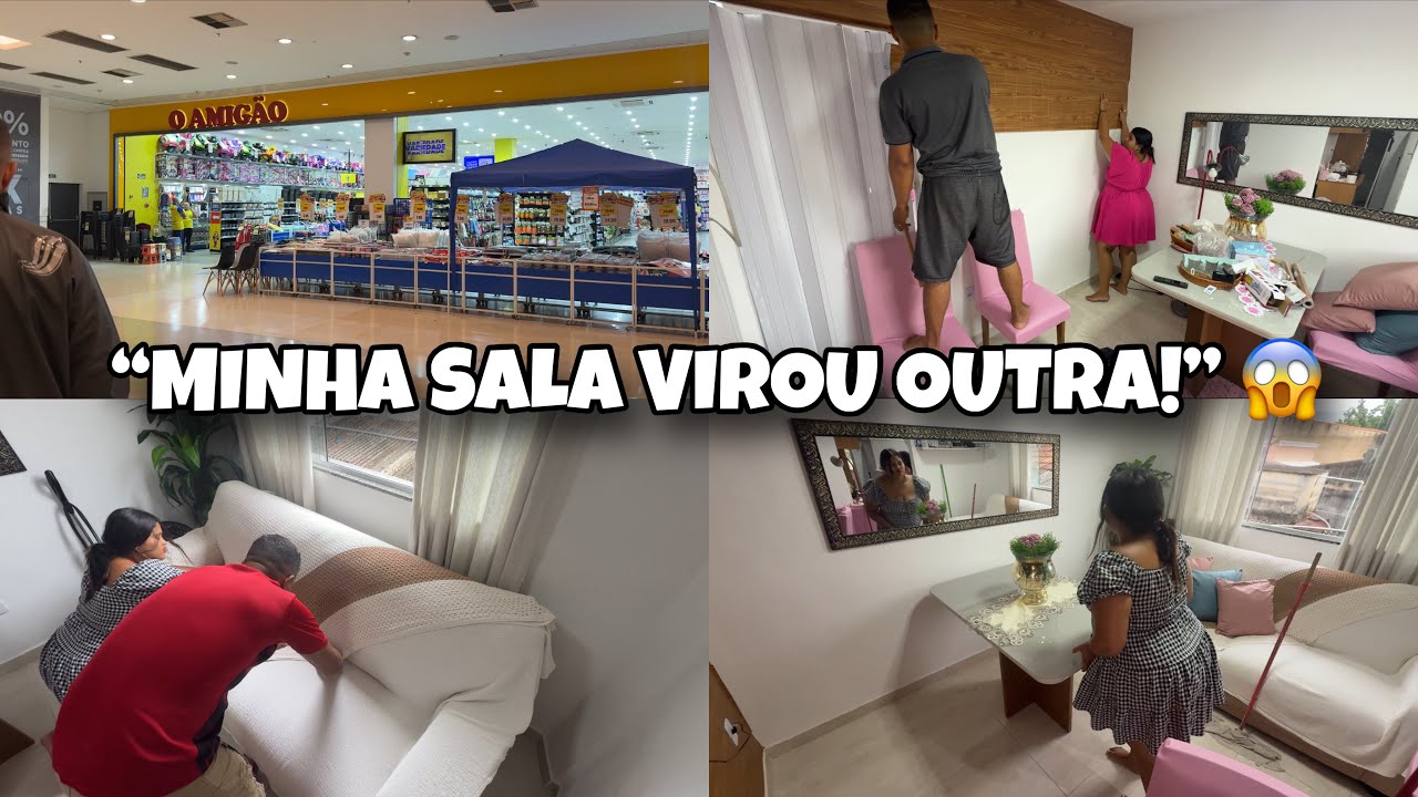 🔥MINHA SALA SIMPLES VIROU OUTRA 😱 Transformação Incrível + Comprinhas de Decoração