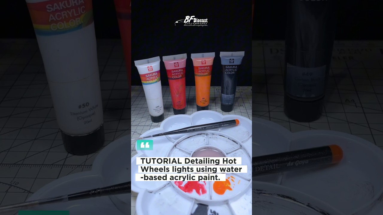 HOW TO CUSTOM HOTWHEELS Detailing lights using water-based acrylic paint #shorts #diecast #hotwheels