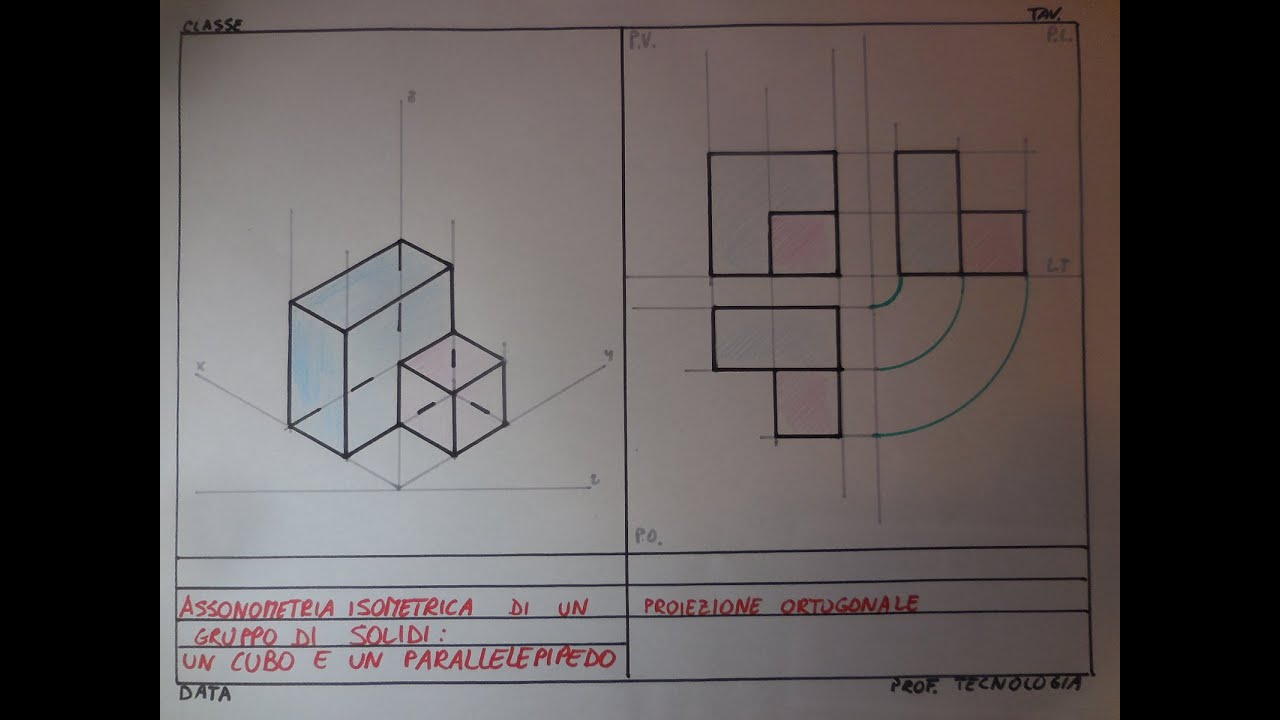 Parte 2 Proiezione ortogonale di un parallelepipedo e un cubo