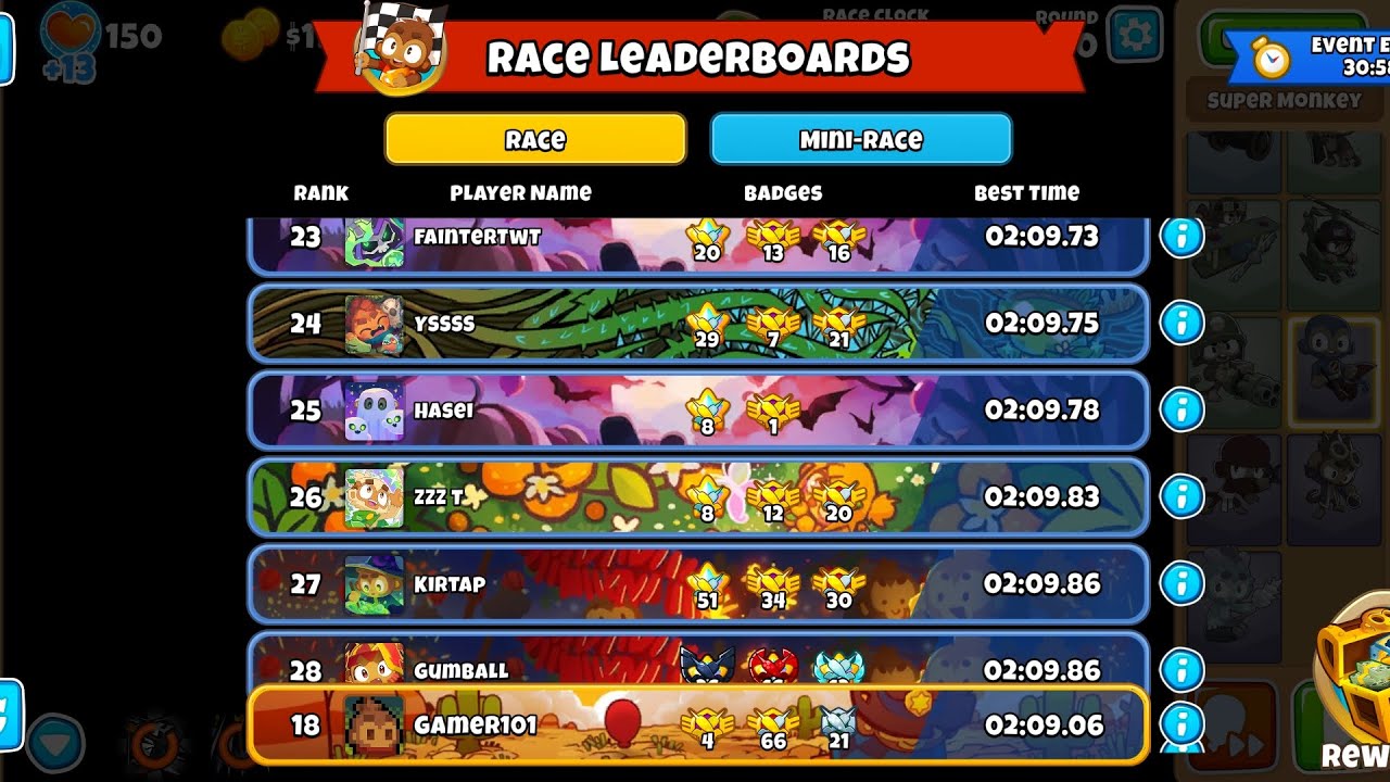 Top 50 race 