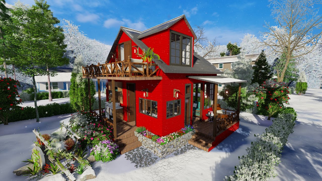 (5x6 Meters) Modern Small House Design | 2 Bedrooms Cabin House
