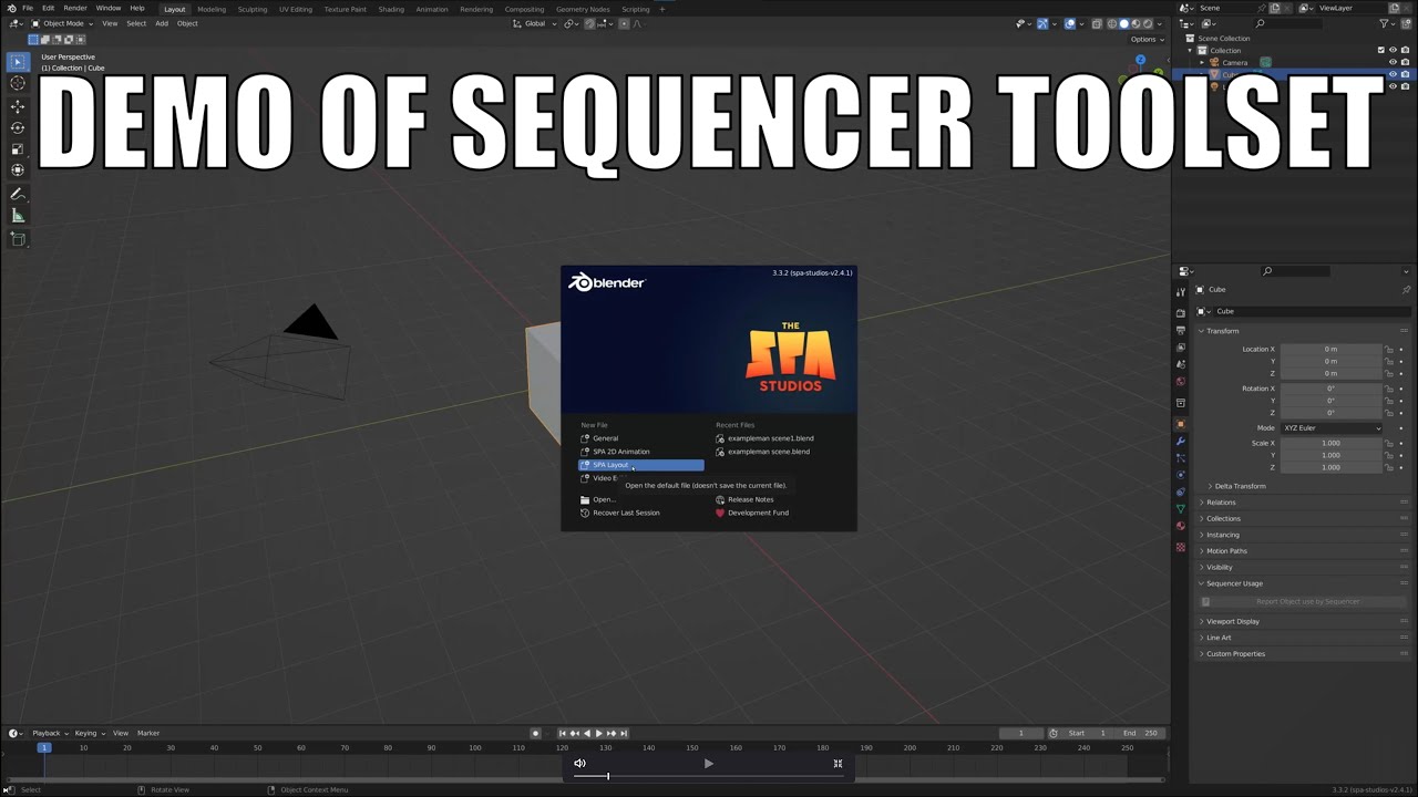 Demo of The SPA Studios' Sequence Toolset in Blender