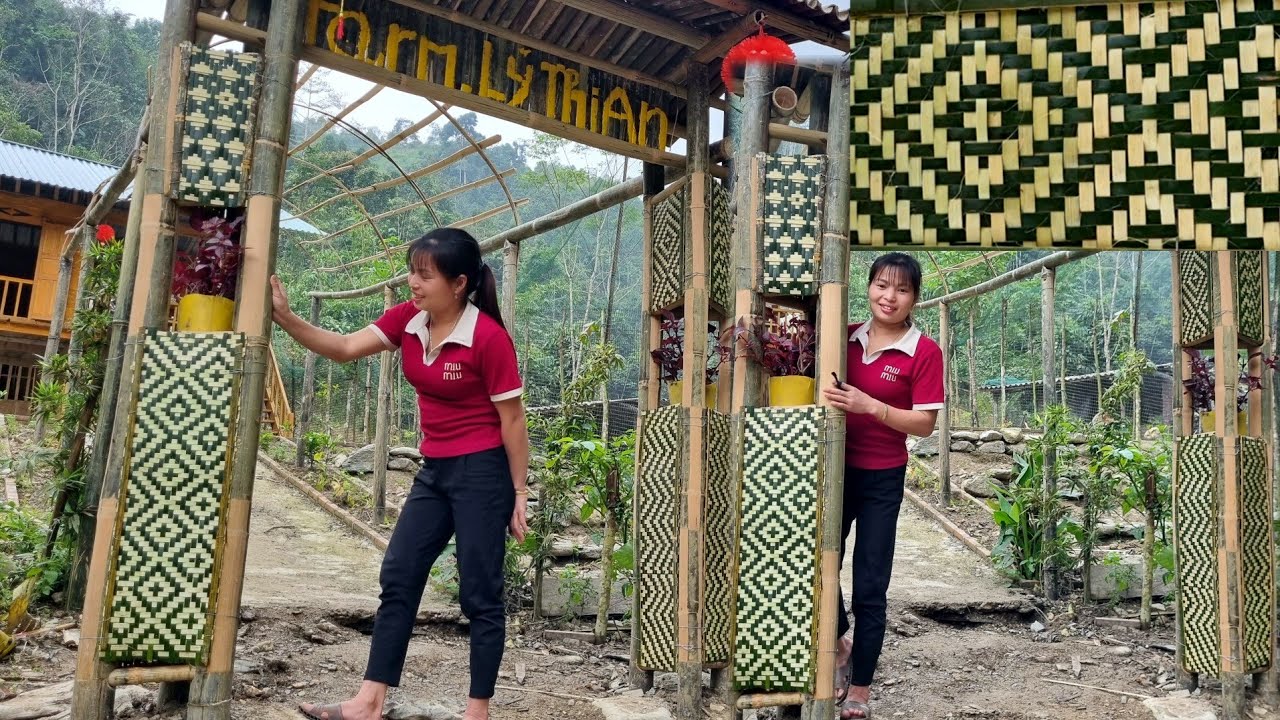 How to design beautiful bamboo gate posts to enter and exit the farm l Lý Thị An