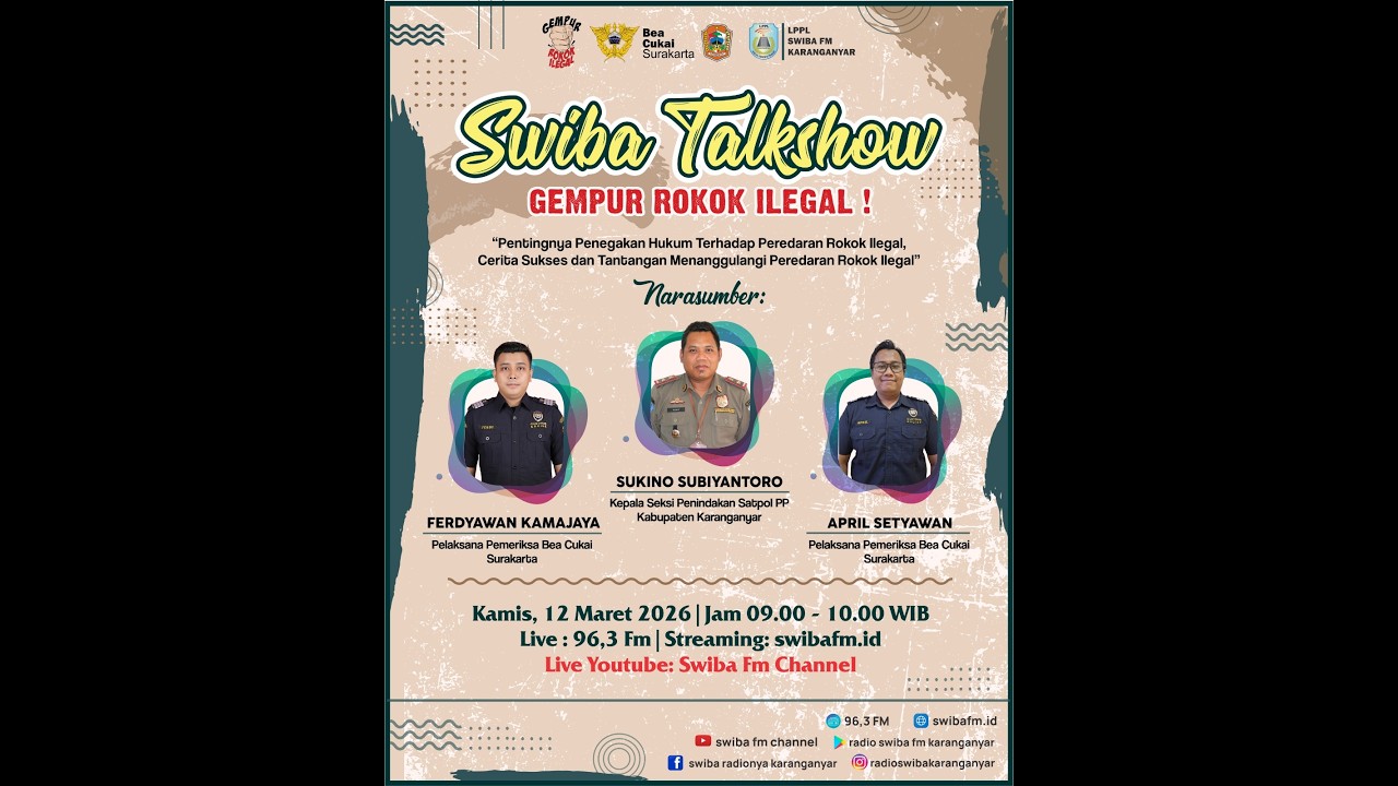 TALKSHOW GEMPUR ROKOK ILEGAL - Cerita Sukses & Tantangan Menanggulangi peredaran Rokok Ilegal