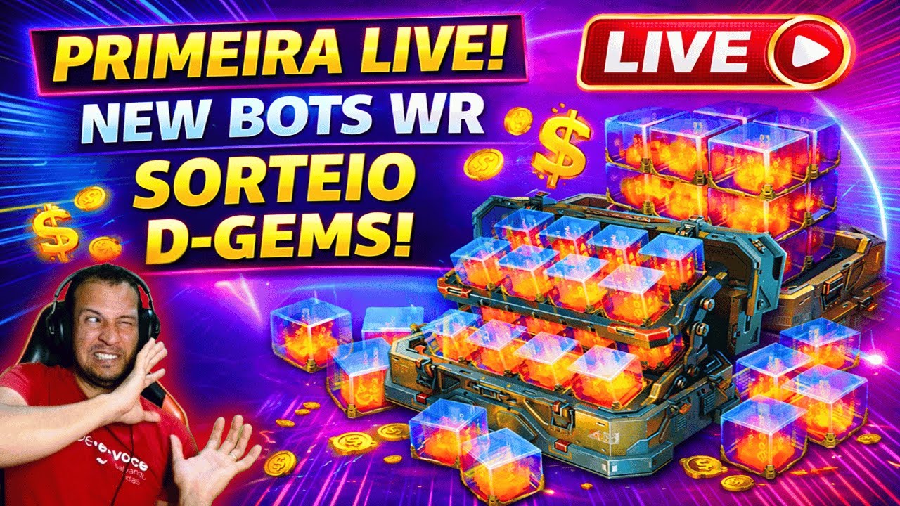 🎉💎 D-GEMS GRÁTIS NA PRIMEIRA LIVE DO NEW BOTS WR (AO VIVO) #warrobots