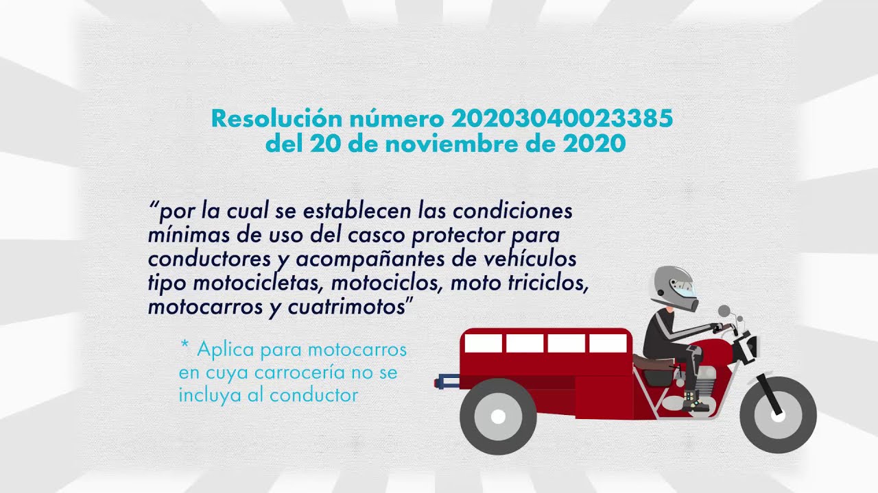 NUEVA RESOLUCI&Oacute;N PARA USO DEL CASCO PROTECTOR PARA MOTOCICLISTAS Y ACOMPA&Ntilde;ANTES