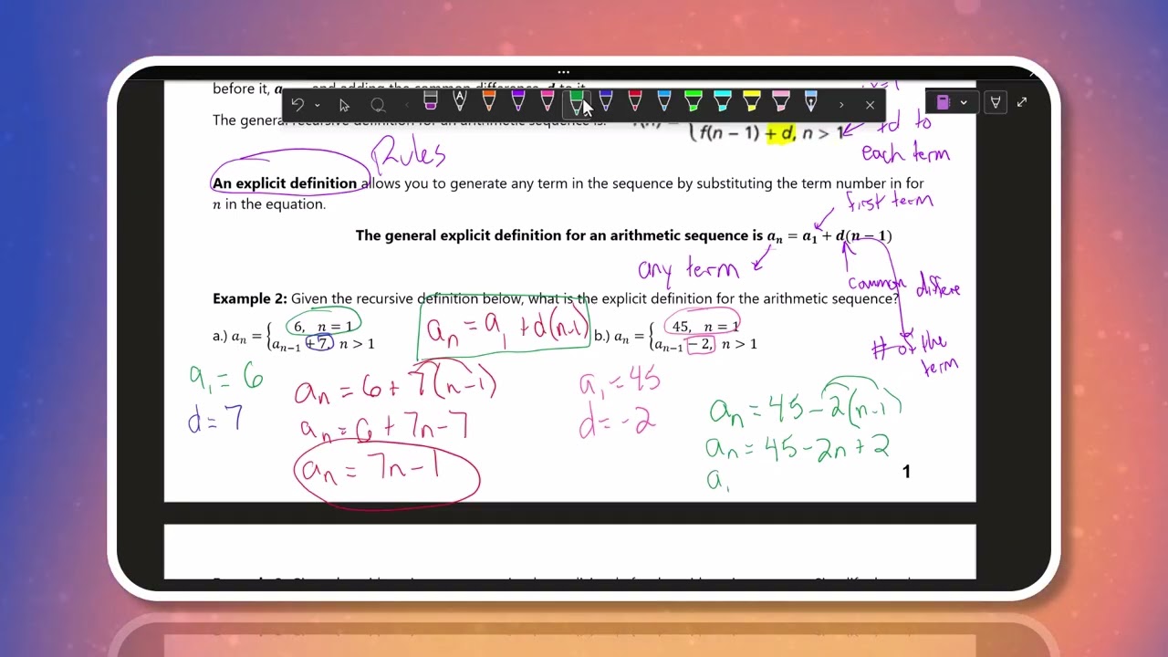 1.4 Arithmetic Sequences and Series