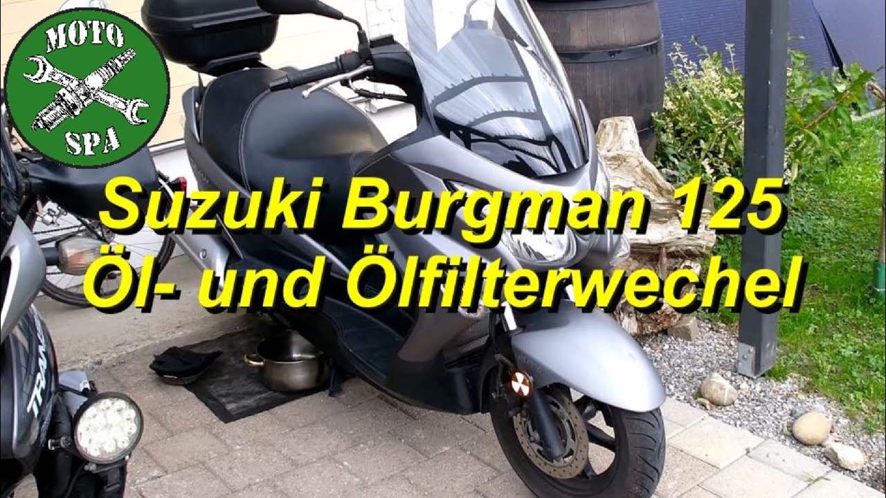 Öl und Ölfilterwechsel Suzuki Burgman 125, Oil and oilfilter change, Rollerservice, Ölwechsel