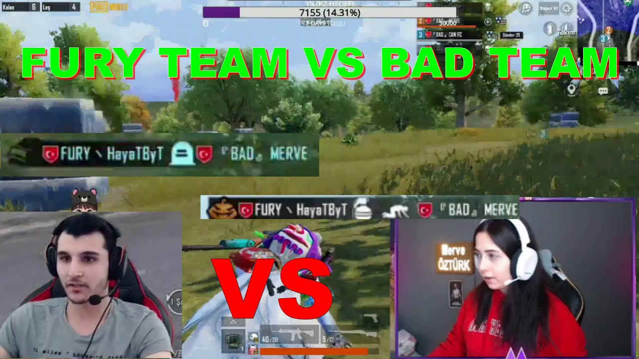 FURY TEAM VS BAD TEAM!! PUBG MOBILE YAYINCI KARSILASMALARI!!