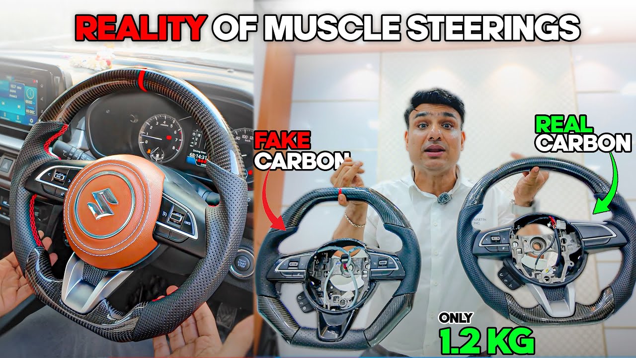 Real CARBON FIBRE Muscle Steerings for CRETA,CARENS & MARUTI CARS: Fake vs Real Carbon | 📞7977662321