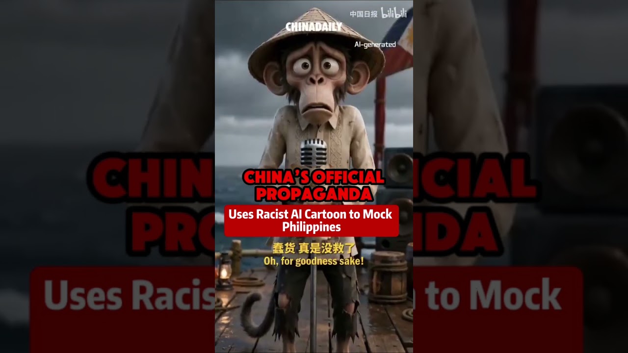 Официальная пропаганда Китая использует расистский ИИ-мультфильм для насмешек над Филиппинами