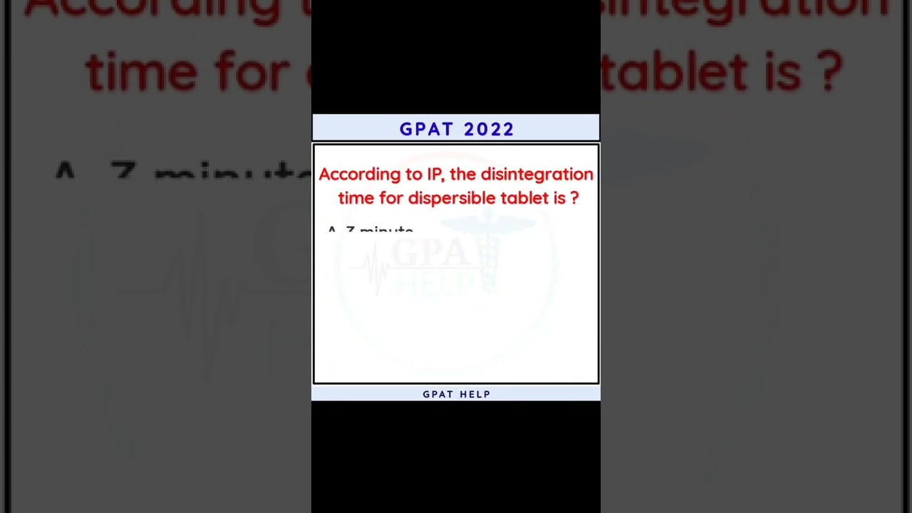 TABLET MCQs || GPAT || GPAT 2022 || GPAT EXAM PREPARATION #shorts