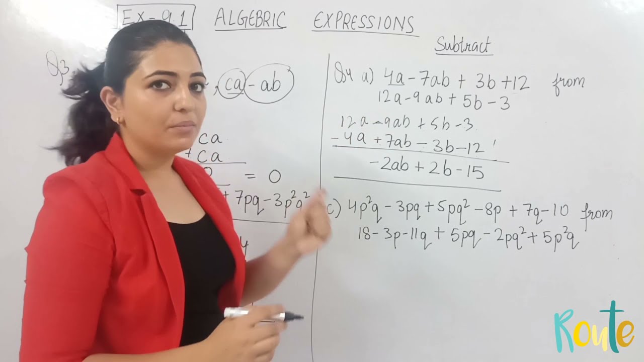 Algebraic Expressions ll Addition and Subtraction ll  Class 8 ll Chapter 9