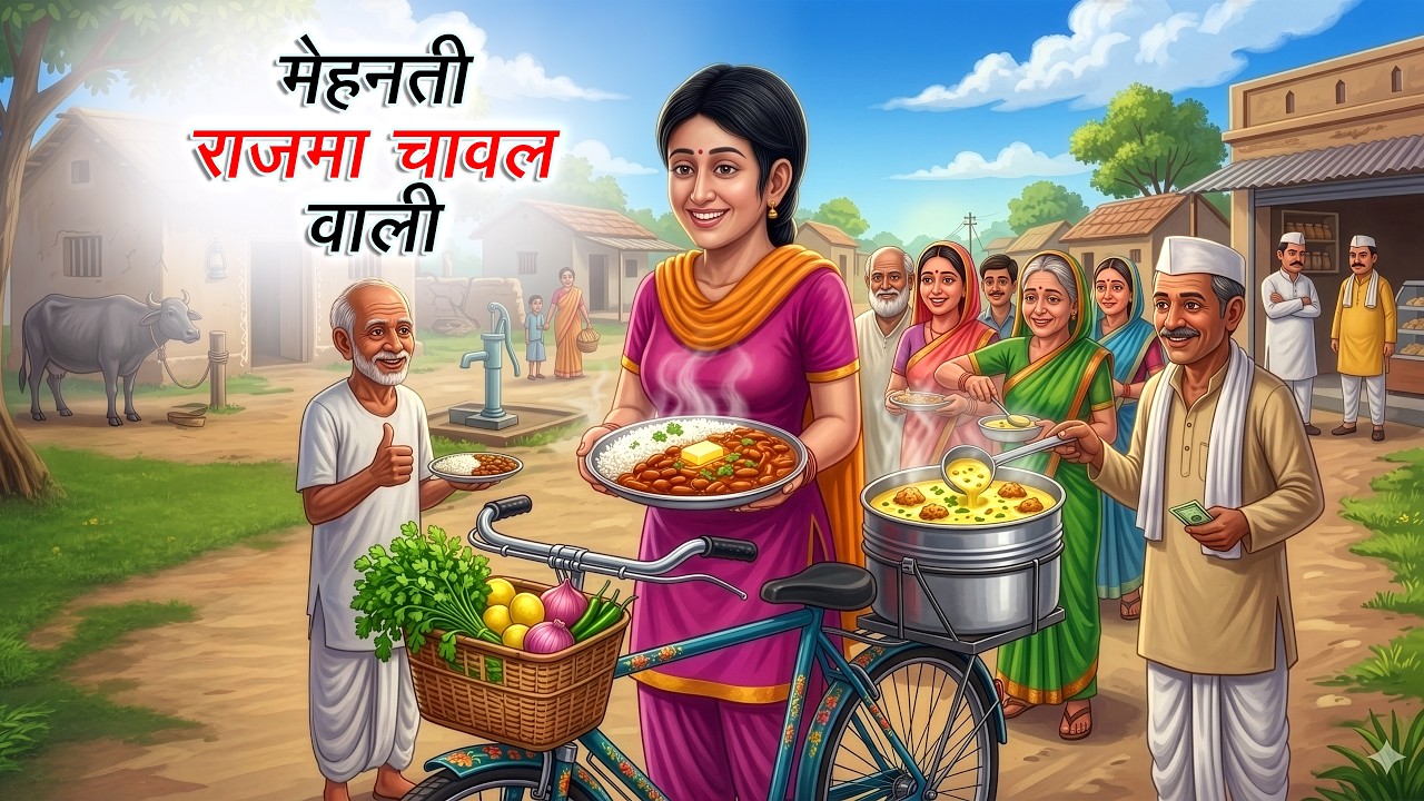 मेहनती राजमा-चावल वाली | Mehnati Rajma Chawal Wali | Hindi Kahaniya | Animated Stories