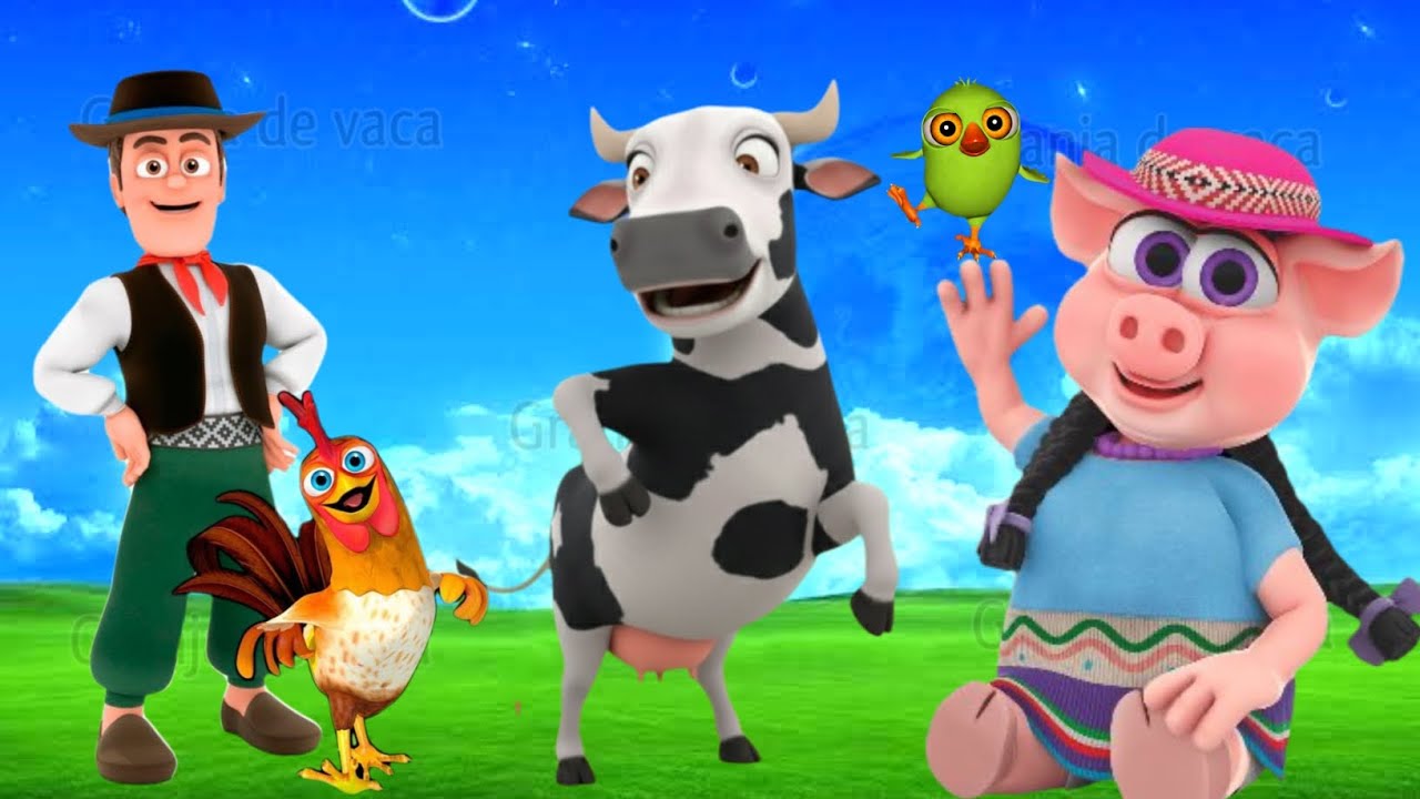 El Pollito pío 3d - el Toro y el Tractor de la Granja -el Pollito y el Tractor de la Granja