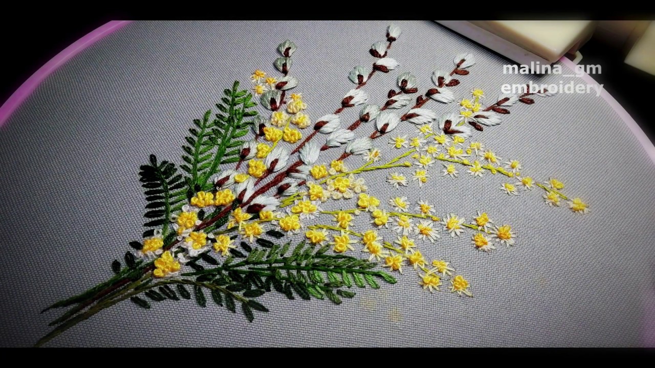 Flower embroidery : Spring bouquet | Цветочная вышивка:Весенний букет