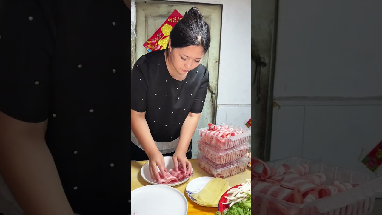 下雨天在家吃点热乎乎的铜锅涮肉这也太好了！#记录我的农村生活