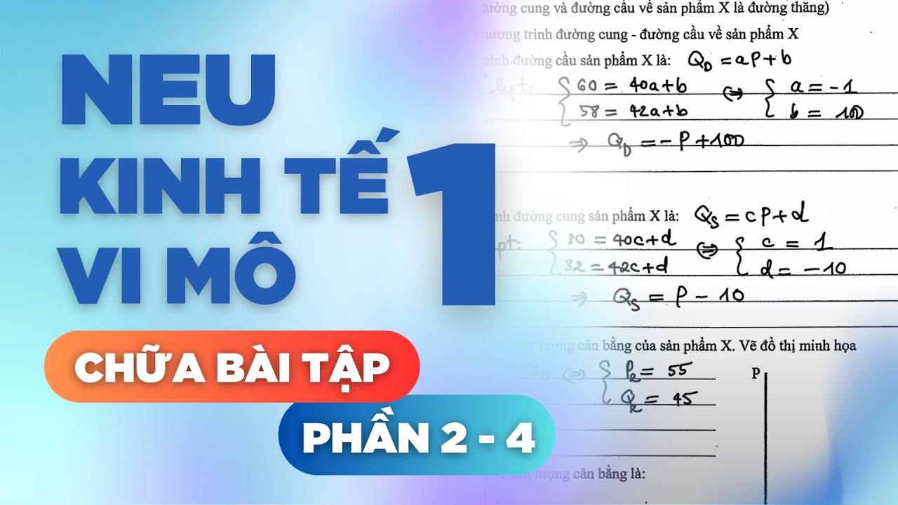 NEU - Kinh tế vi mô 1 - Chữa bài tập - Phần 2 - Video 4