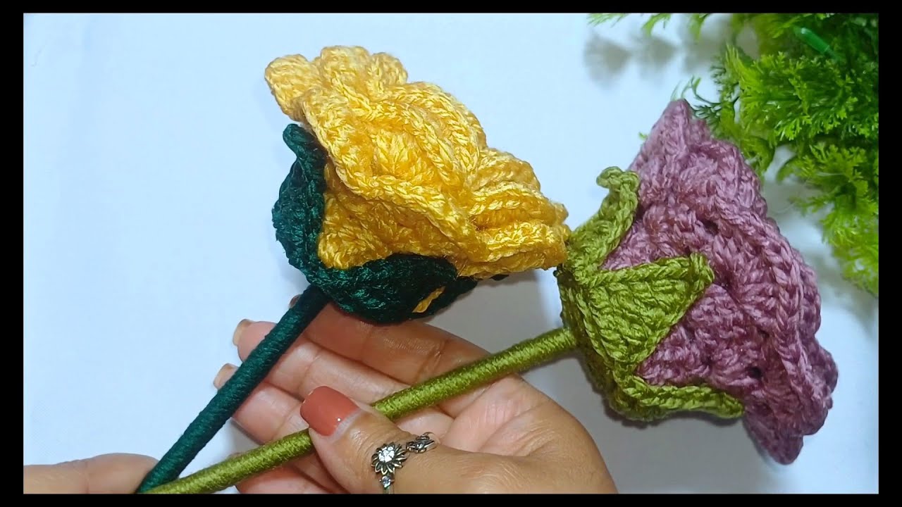 Como hacer rosas tejidas a crochet (Tutorial paso a paso)