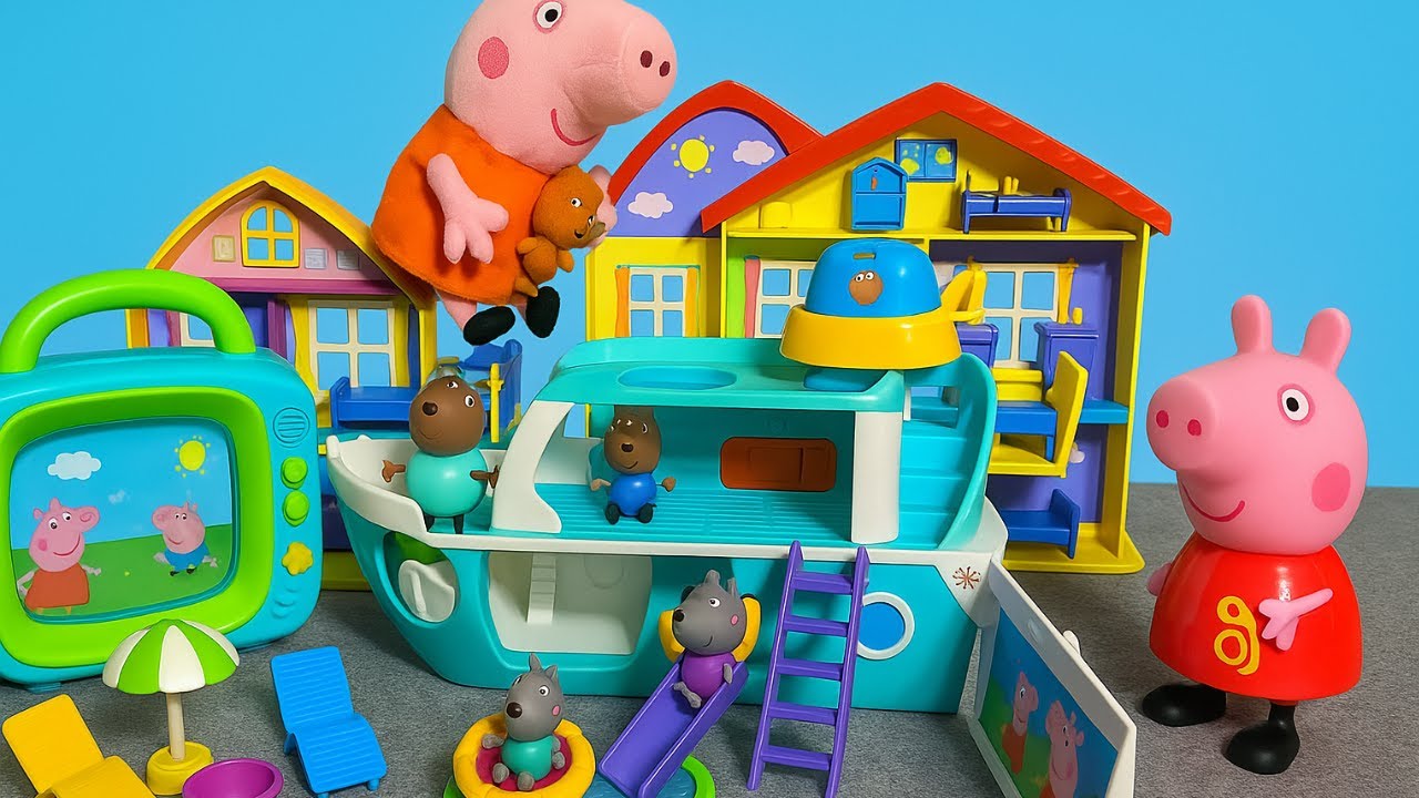 SATISFYING UNBOXING PEPPA PIG TOYS COLLECTION I PEPPA PIG HOUSE I ASMR TOYS REVIEW
